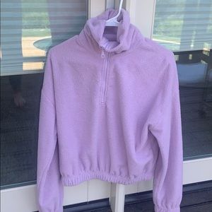 Fuzzy, comfy lavender sweatshirt